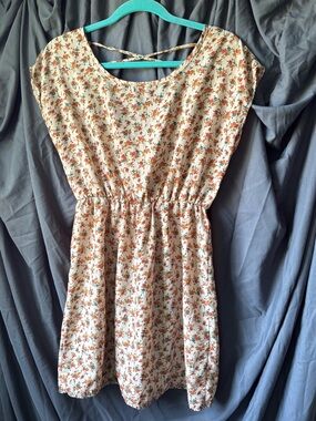 Floral Baby Doll Mini Dress Sheer 90s